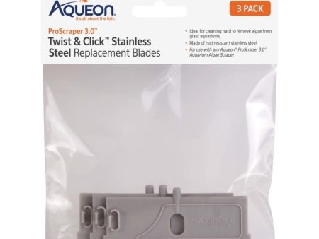 Aqueon ProScraper 3.0™ Twist & Click™ Stainless Steel Replacement Blades 1ea One Size For Sale