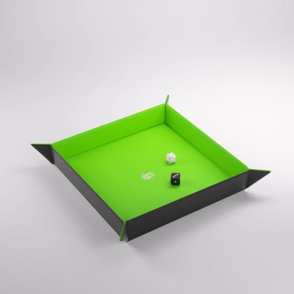 GameGenic - Magnetic Dice Tray Square (Black Green) Supply