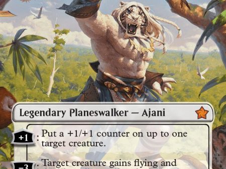 Ajani, Caller of the Pride (Borderless) (Mana Foil) [Foundations] on Sale