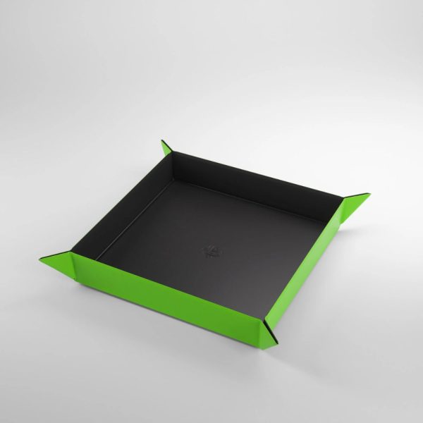 GameGenic - Magnetic Dice Tray Square (Black Green) Supply