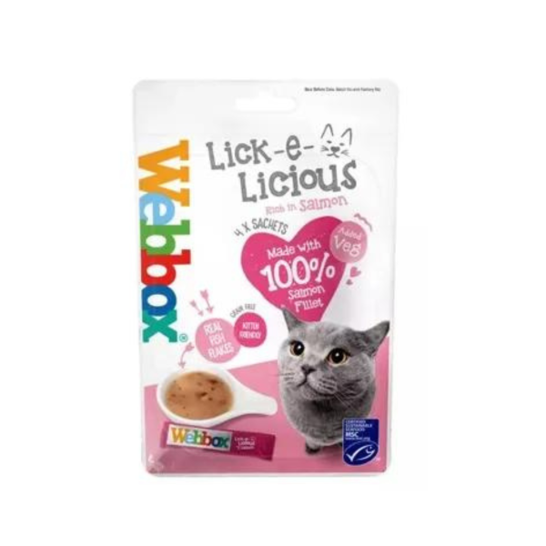 WEBBOX LICK-E-LICIOUS SALMON CAT TREATS 4x20G on Sale